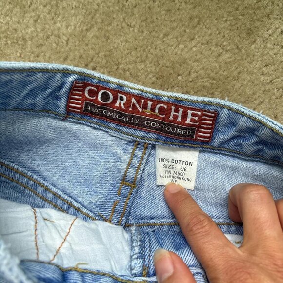 80's Patchwork Jeans Womens 6 Pink Bows High Waisted Coquette Cute Goth - Picture 5 of 8